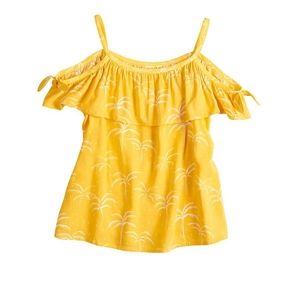 New Girls Off The Shoulder Tank Beautiful Yellow